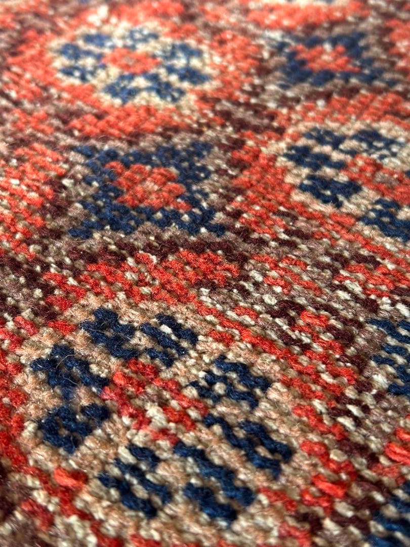 110×74 レア柄　お花のstamp トルコ　ヴィンテージラグ　トルコラグ