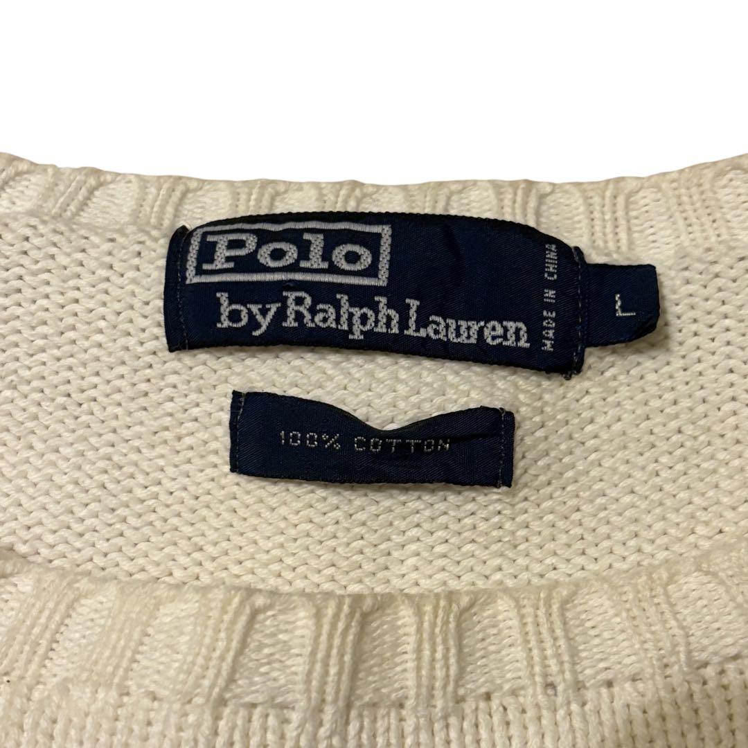 Polo by Ralph Lauren ポロベア 刺繍 コットンニット L