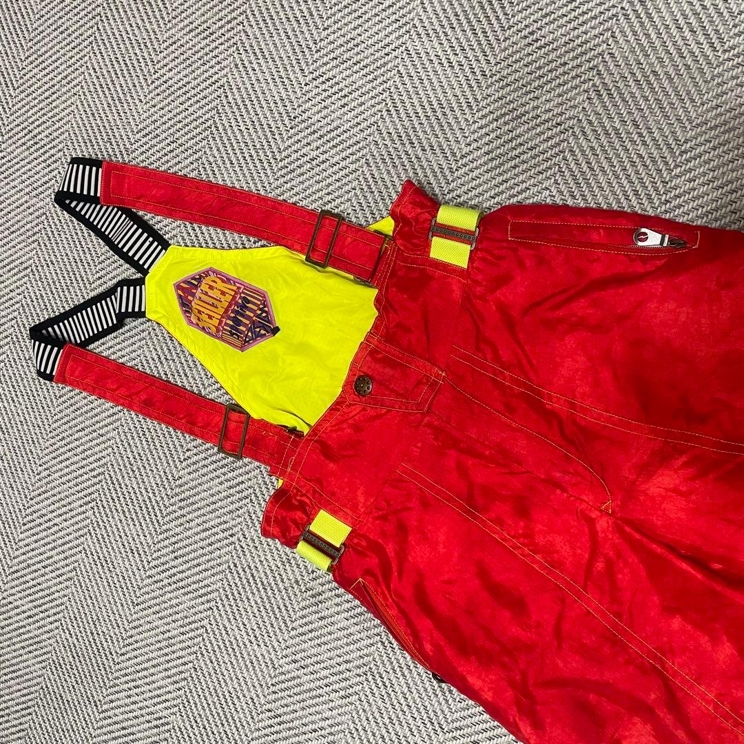 【年代物・レア】SEILLER スキースノボウェア セットアップ　レッド　L