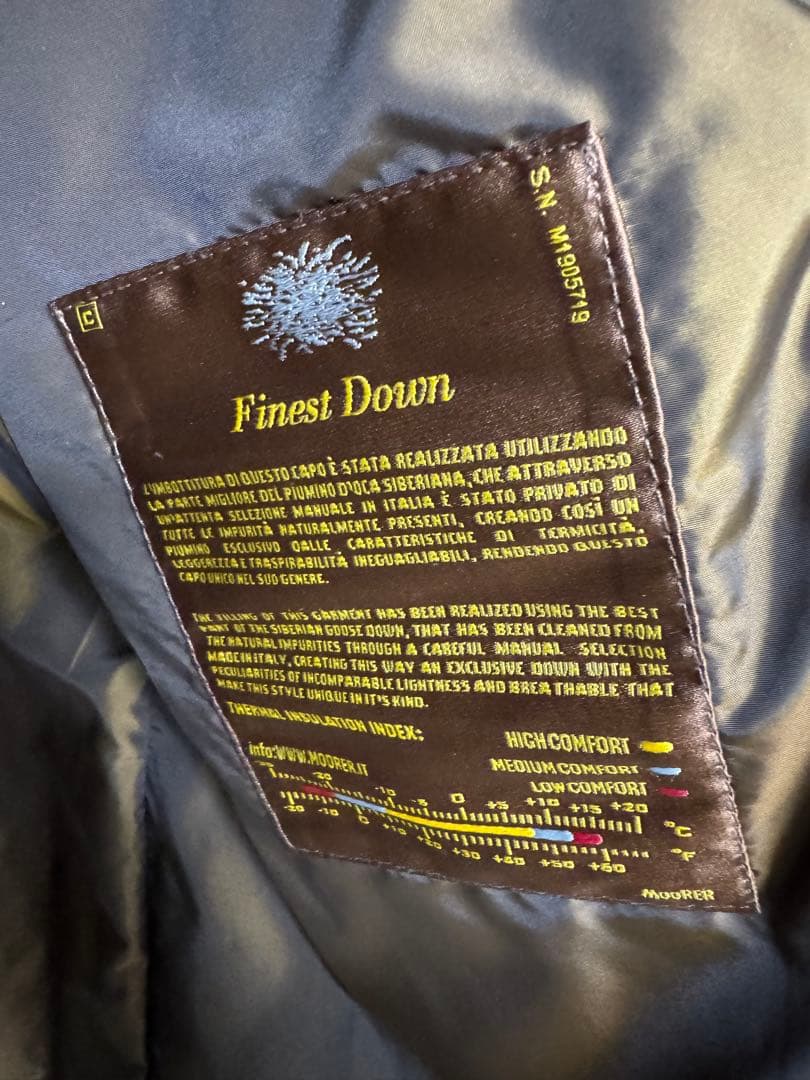 【美品・ムーレー】ダウンジャケット モーリス ネイビー 58サイズ