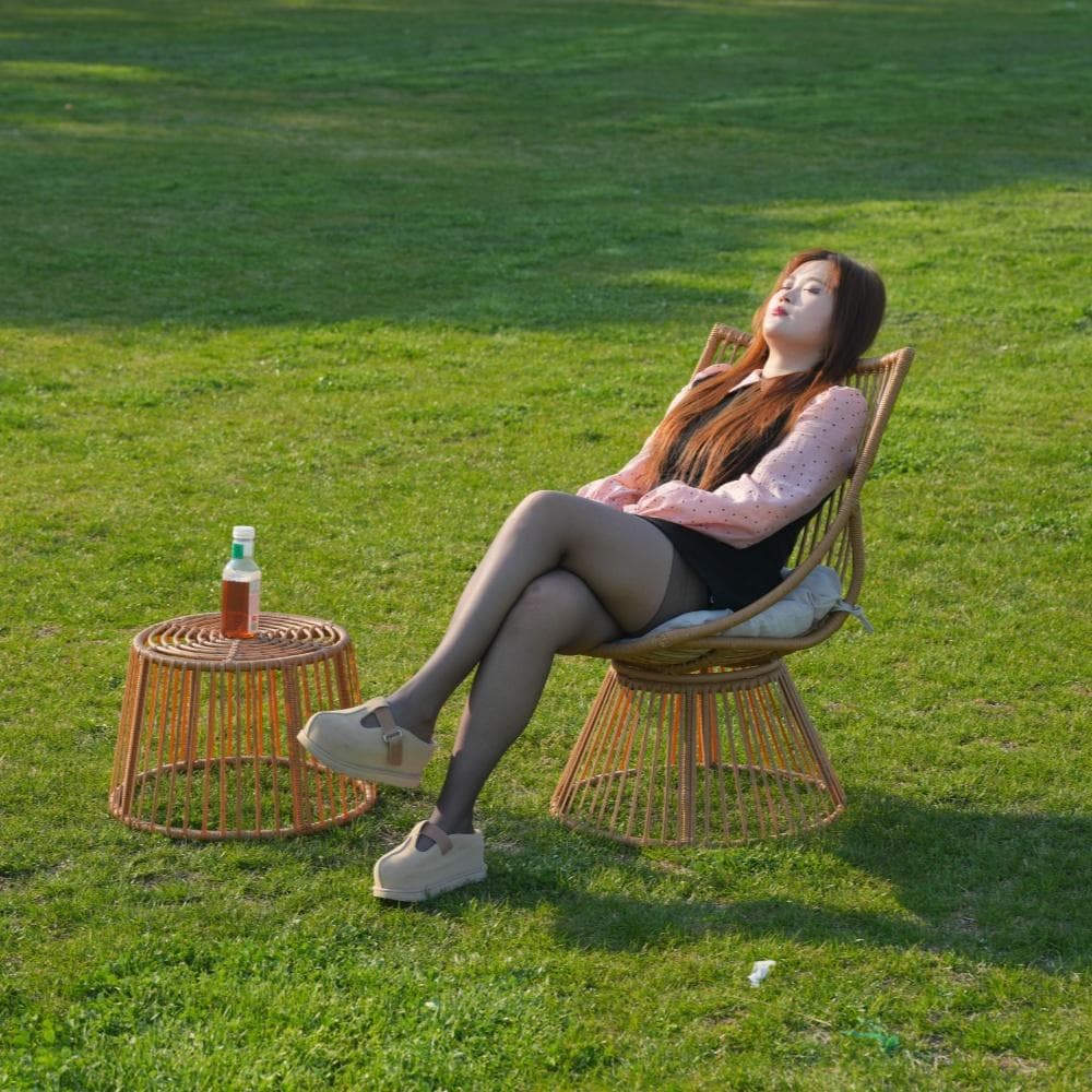 ガーデンファニチャー テーブル 2点セットガーデンベランダガーデンチェアベージュ