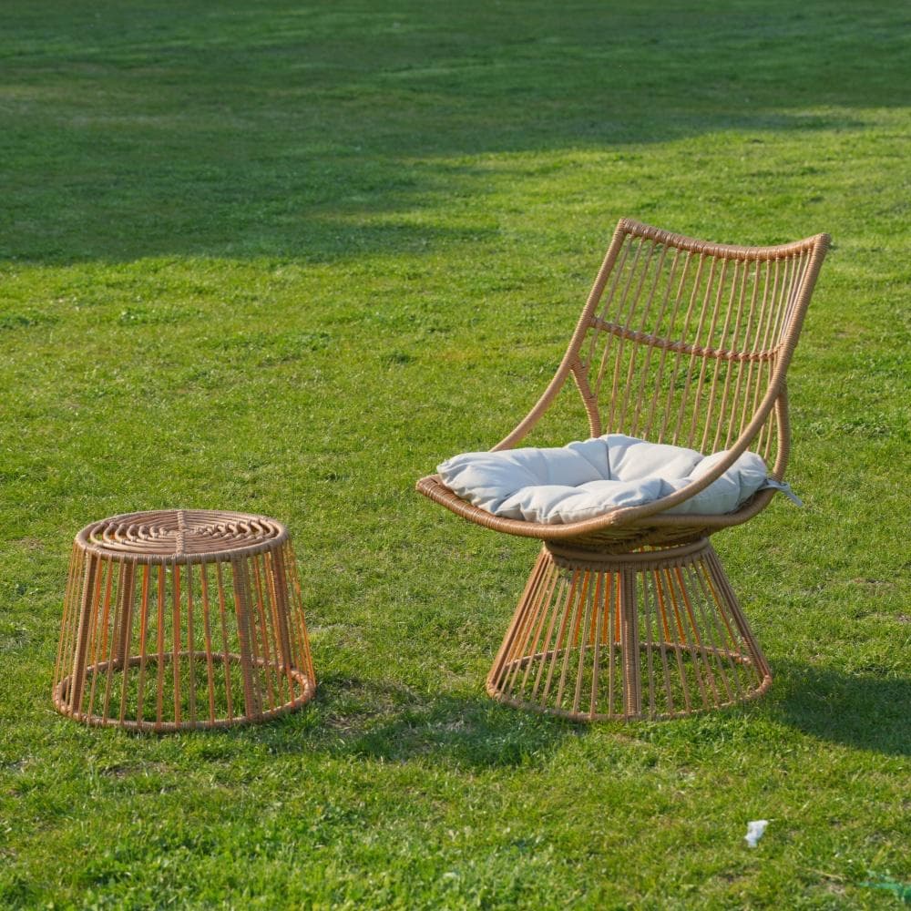 ガーデンファニチャー テーブル 2点セットガーデンベランダガーデンチェアベージュ