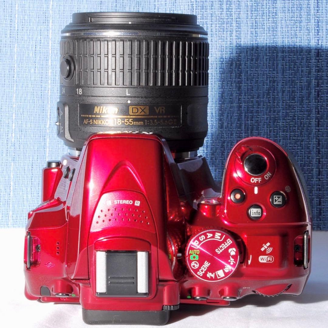 ✨Wi-Fi搭載モデル！レアカラー✨レッド✨D5300Ｗレンズキット✨