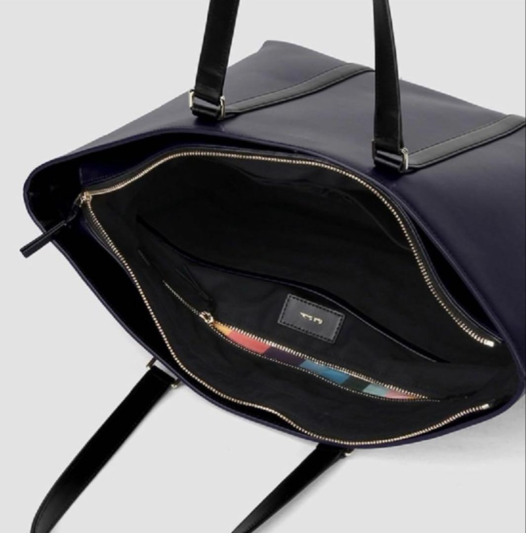 ポールスミス　A4トートバッグ　シティエンボスネイビー　 レザー　ビジネスバック