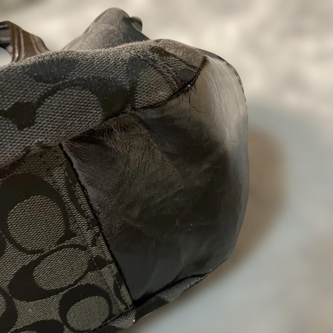 COACH コーチ シグネチャー ワンショルダーバッグ がま口 ブラック