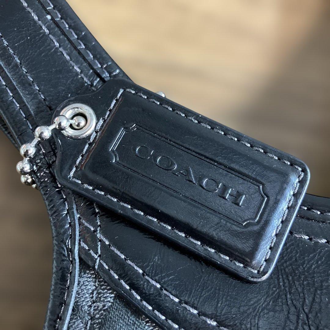 COACH コーチ シグネチャー ワンショルダーバッグ がま口 ブラック