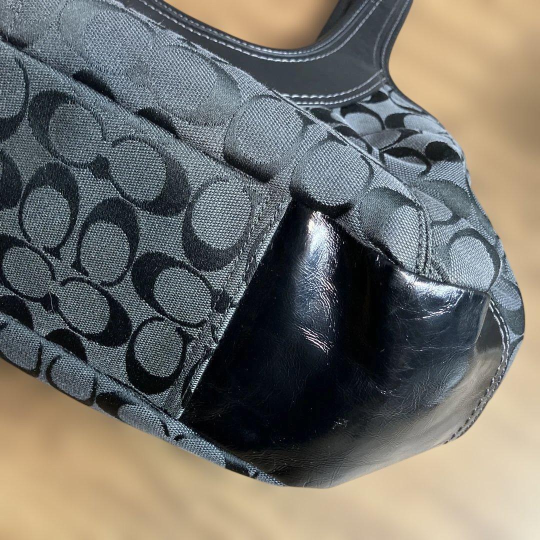 COACH コーチ シグネチャー ワンショルダーバッグ がま口 ブラック