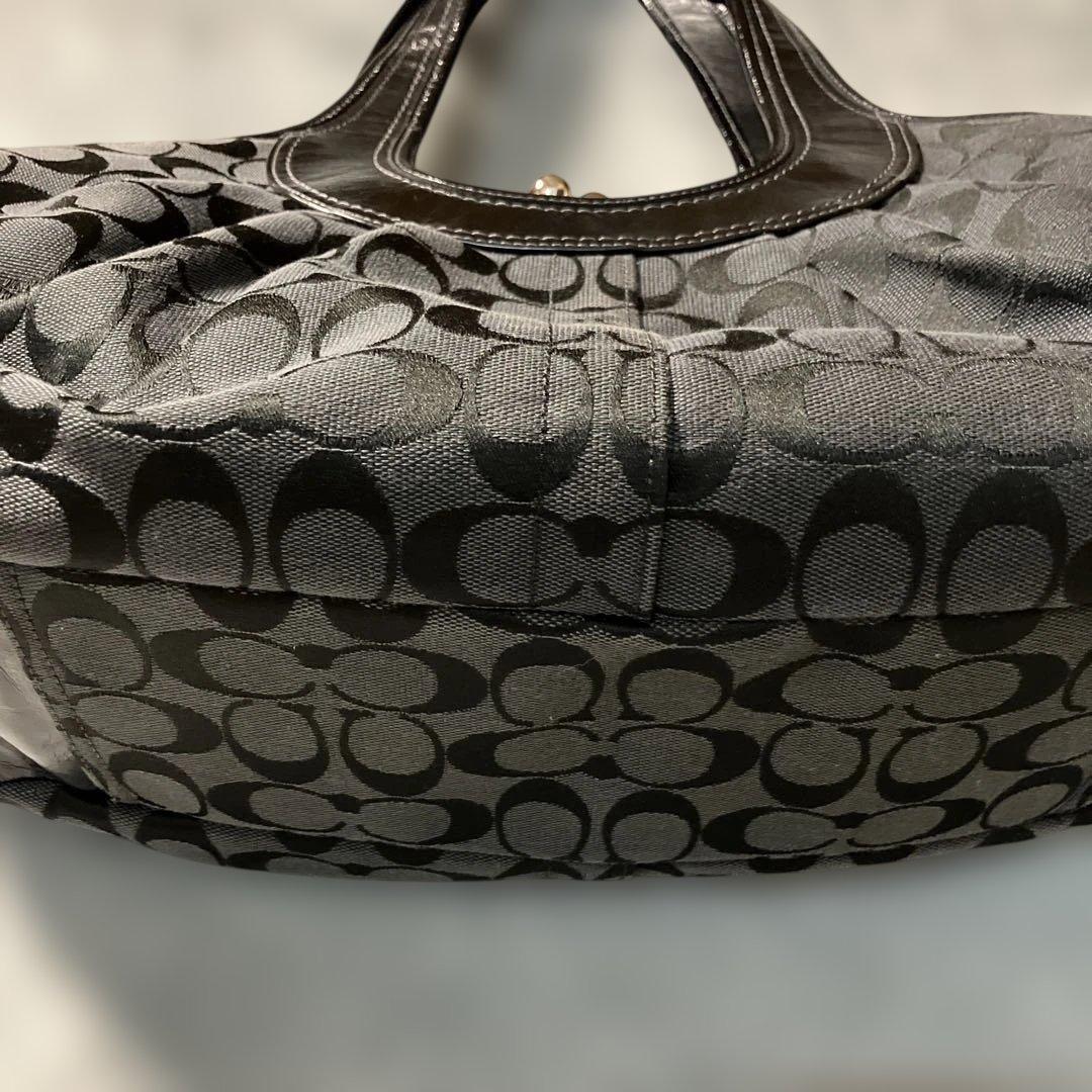 COACH コーチ シグネチャー ワンショルダーバッグ がま口 ブラック