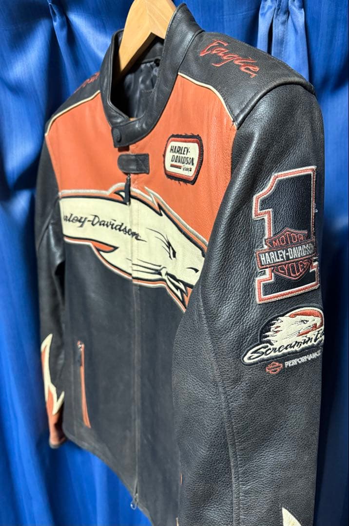 レア 廃盤 ハーレーダビッドソン レーシング 本革 レザージャケット Mサイズ