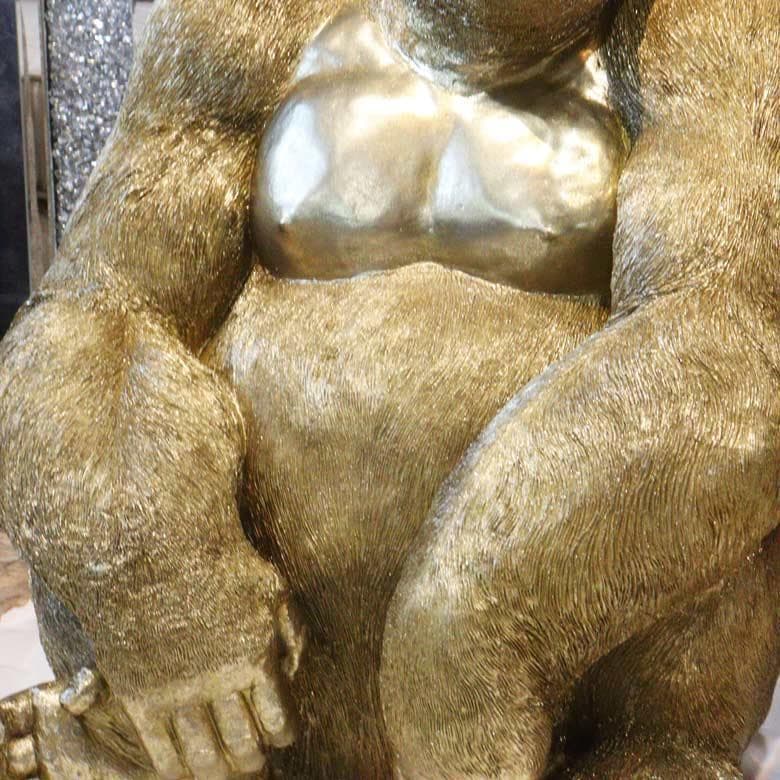ゴリラ 91cm ゴールド オブジェ 置物 コング リアル 特大