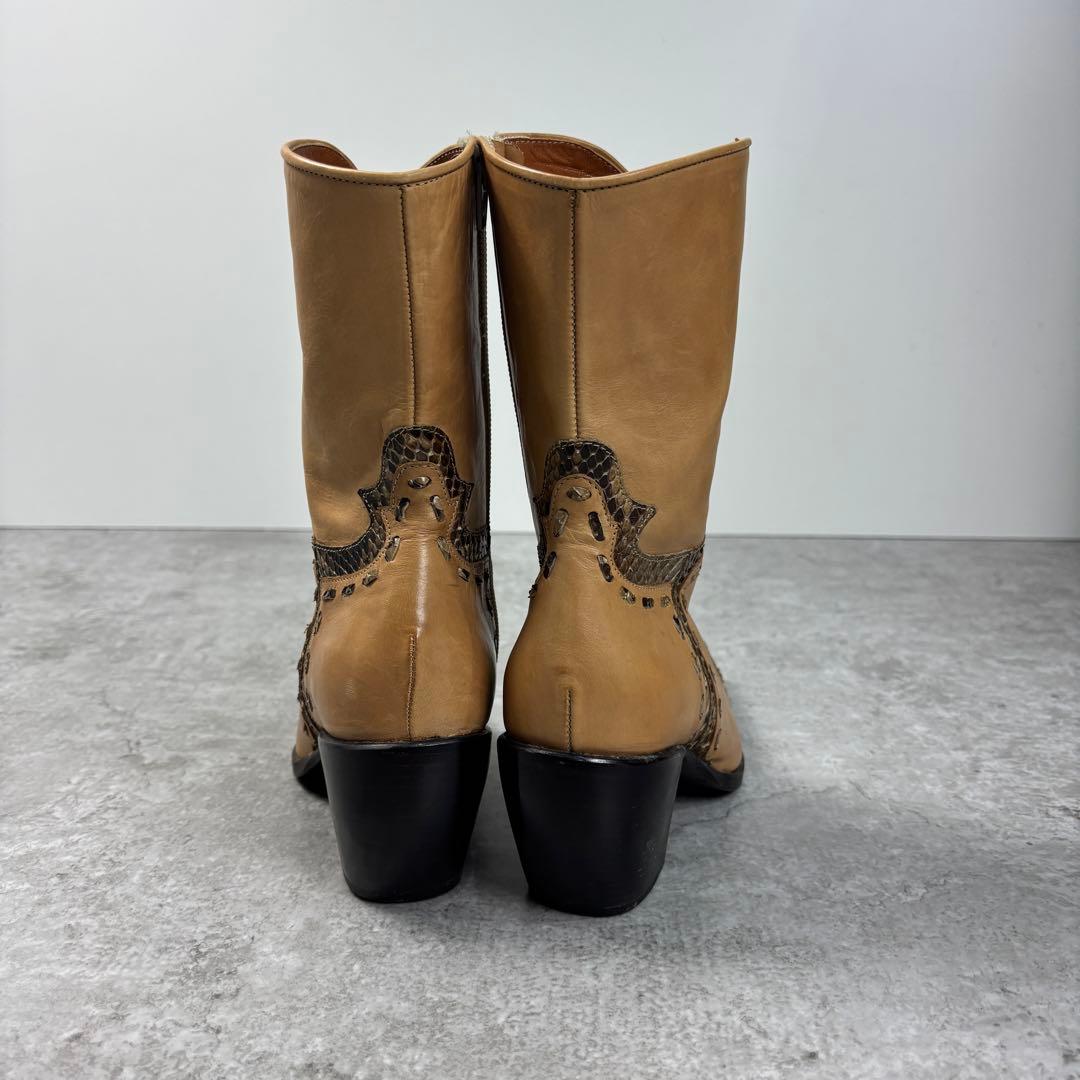 サルトル SARTORE レザー ウエスタンブーツ イタリア製 蛇柄 37
