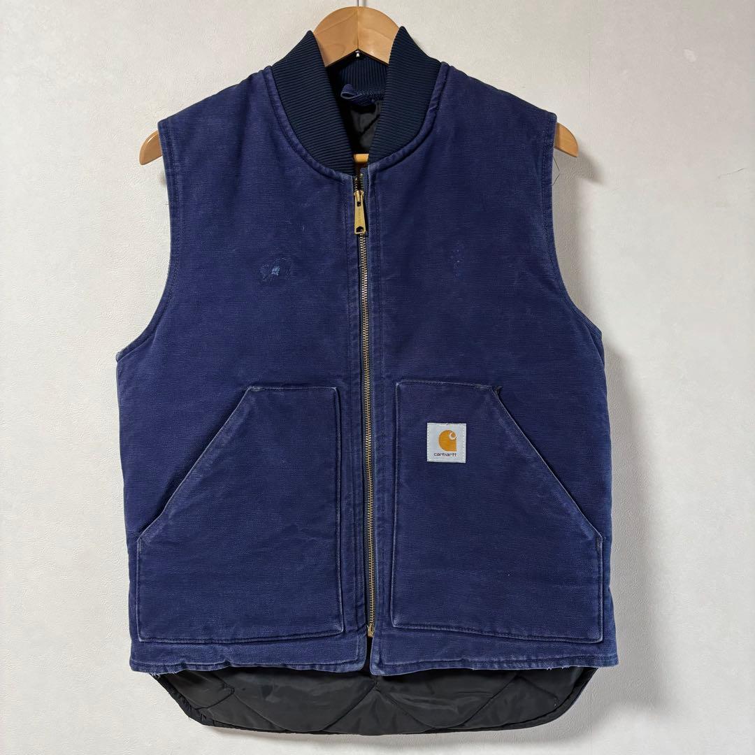 90's カーハート ベスト ネイビー ナス紺 フェード M ステューシー