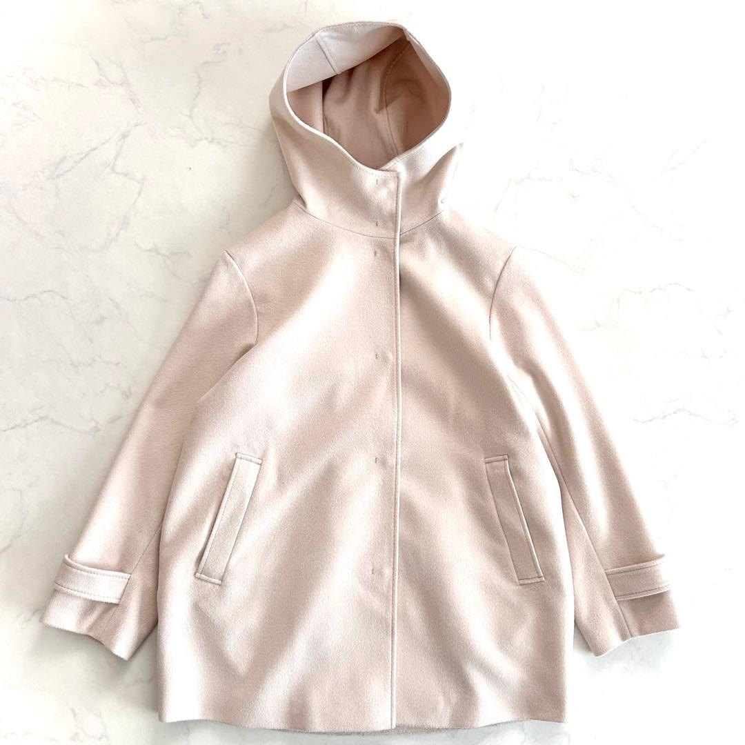 ま*ゃ様 近年 23区 ウールカシミヤ ビーバー フード付き ショートコート ベ