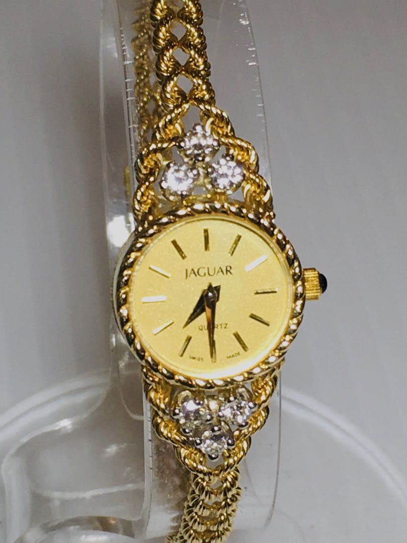 【希少】14金無垢　腕時計　レディース JAGUAR ダイヤ 6ピース