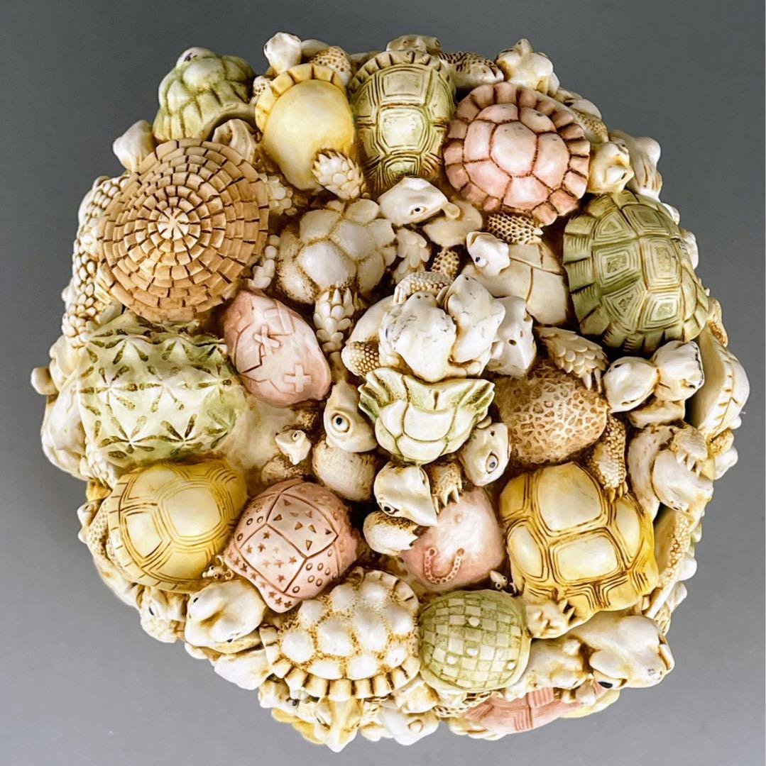 【希少】ハーモニーキングダム 亀 小物入れ カメ かめ 彫刻 置物 ボックス