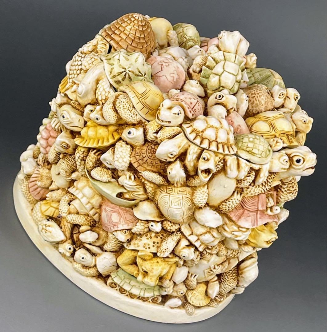 【希少】ハーモニーキングダム 亀 小物入れ カメ かめ 彫刻 置物 ボックス