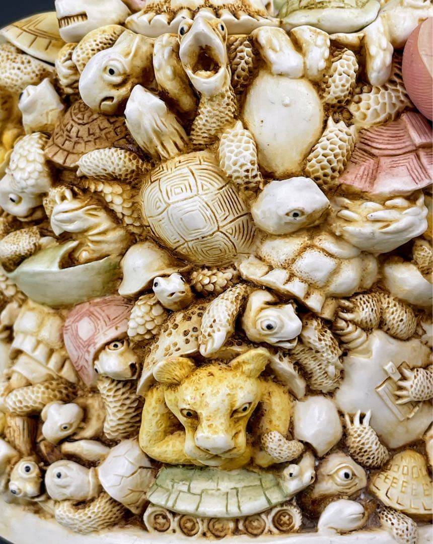 【希少】ハーモニーキングダム 亀 小物入れ カメ かめ 彫刻 置物 ボックス