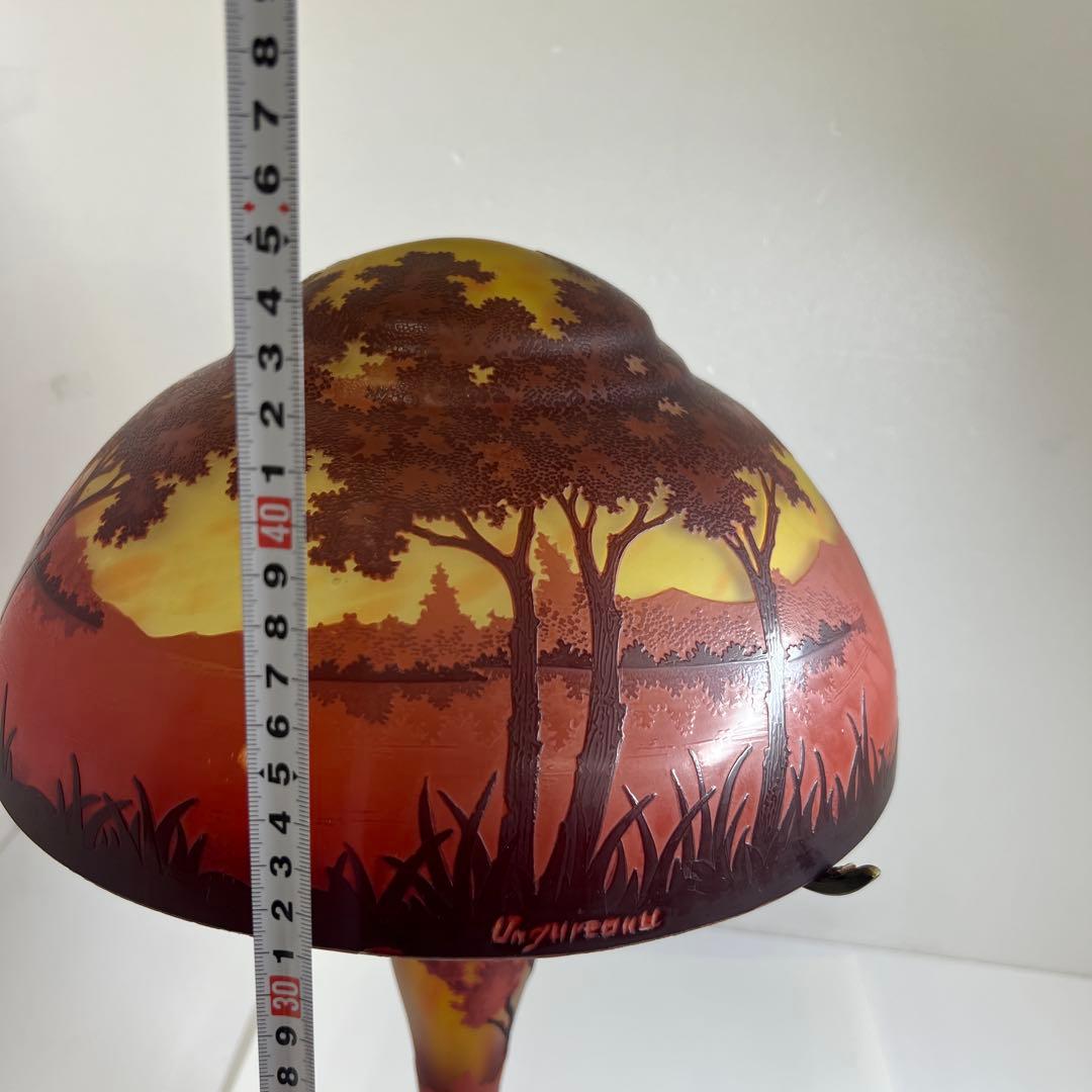 Ungureanu 湖水風景文　酸化腐食彫　大ランプ　高さ46㎝化粧共箱トヒルサ