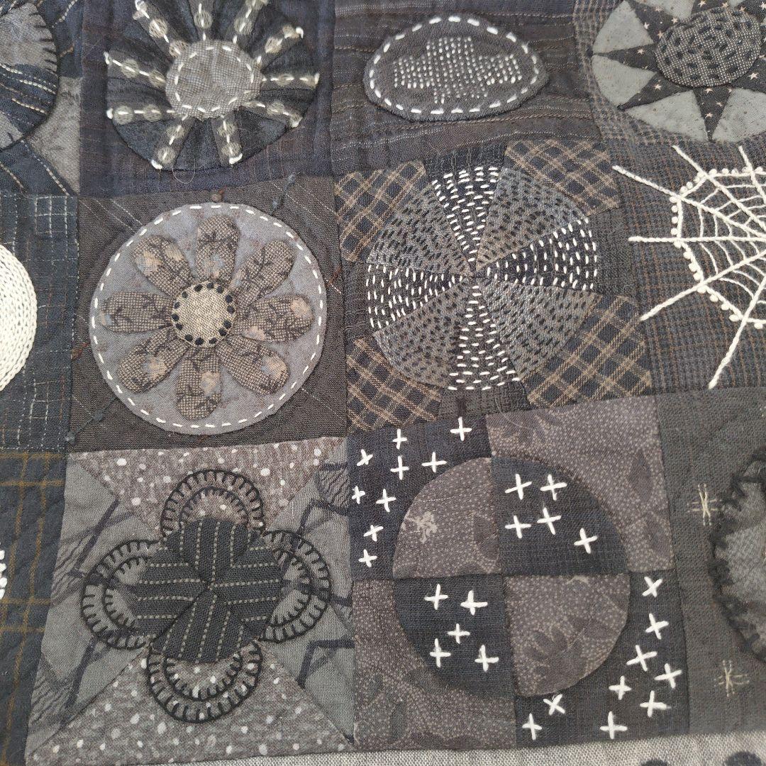 パッチワークトートバッグ 黒とグレー