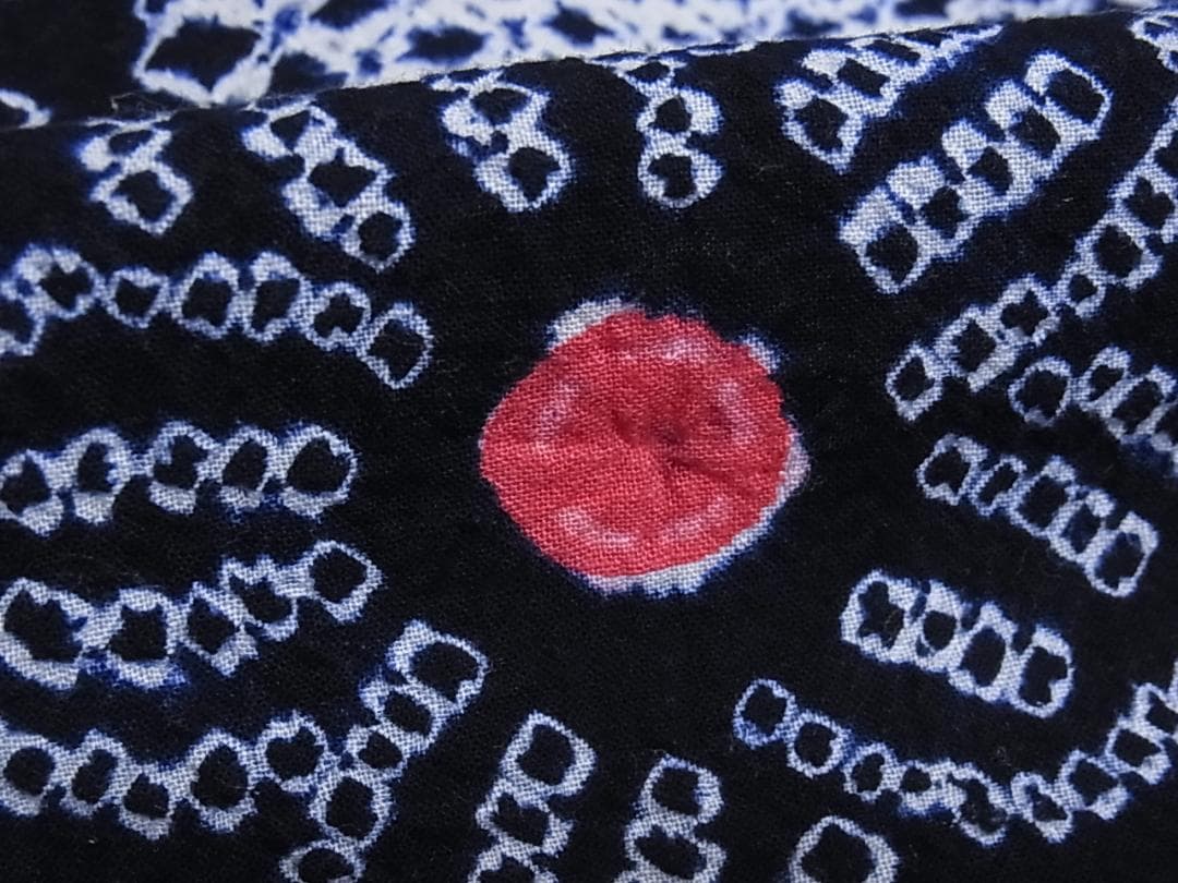 eふれんず◆有松鳴海絞り　夏物　浴衣　草花文　綿◆am1065