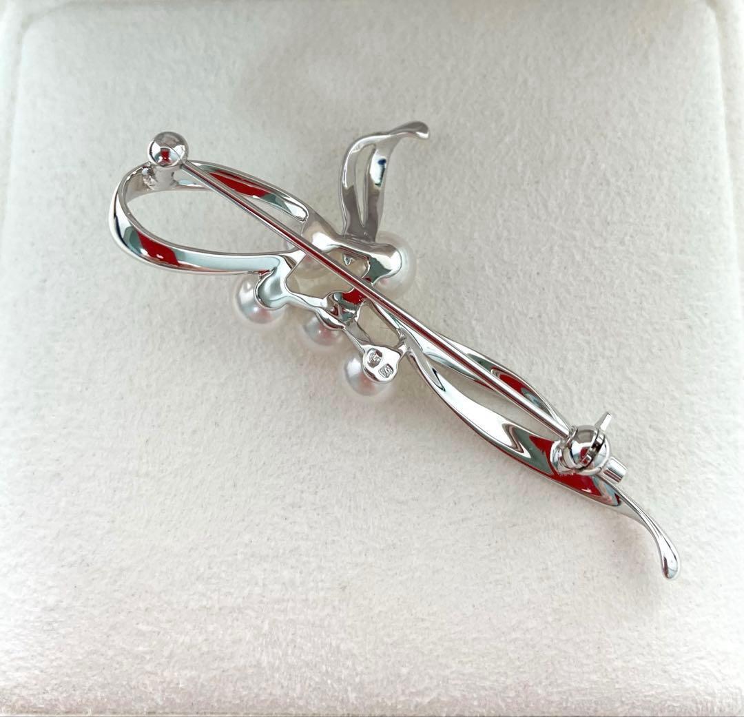 【新品未使用品】ミキモト パール ベビーパール ブローチ フラワー リボン