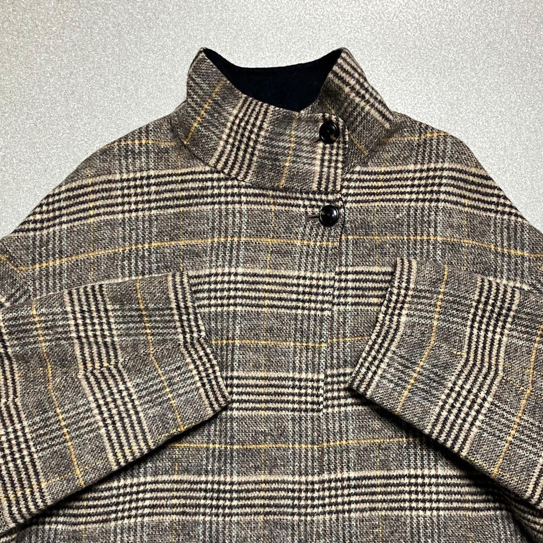 【美品✨】ユナイテッドアローズ ビーバーチェック スタンドカラー ショートコート