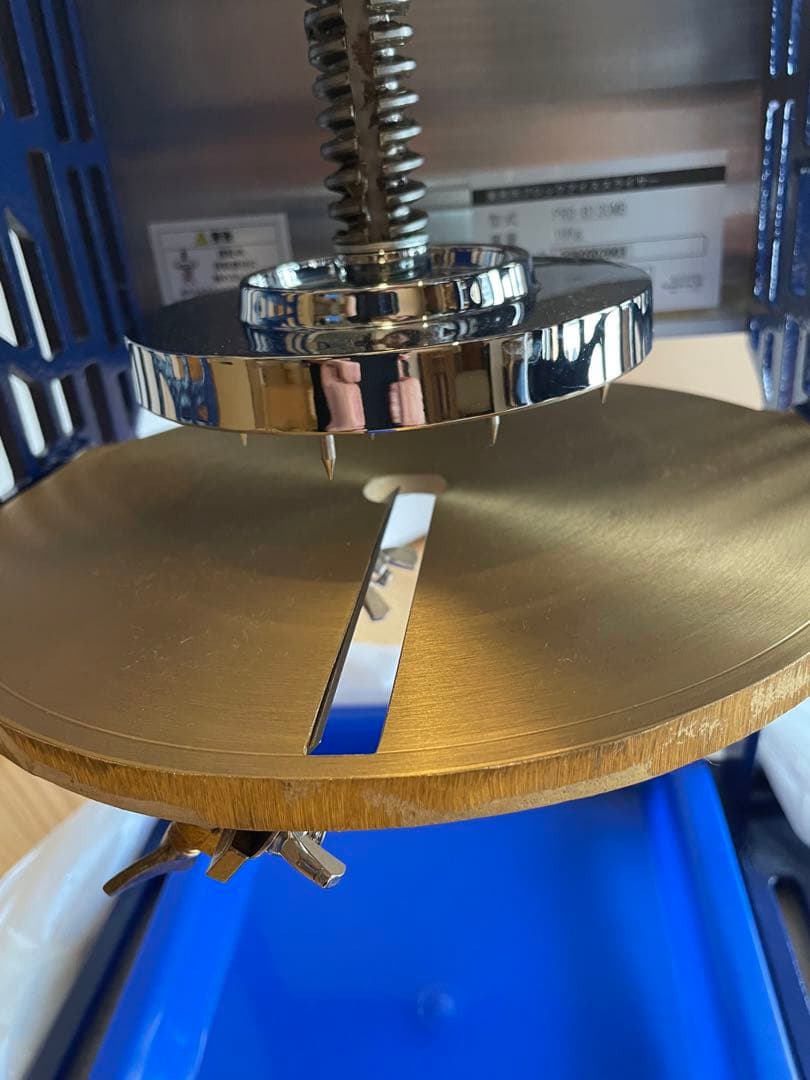 手動式 かき氷機 青色 金属製 トレイ付き