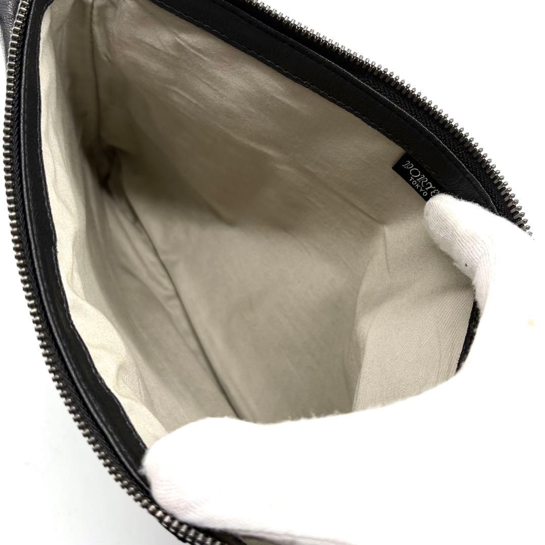 【極美品】ポーター ランブラー ショルダーバッグ レザー 斜め掛け ブラック