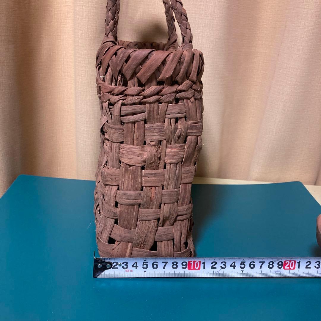 山葡萄カゴバッグ（国産） 持ち手革カバー付き　内布付き　 手作り