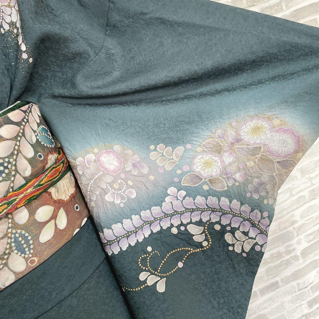 訪問着　フルセット　辻ヶ花　金彩加工　パールトーン加工　着物　L2