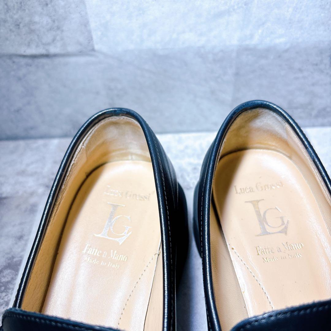 人気✨Luca Grossi フリンジローファー 37 本革 厚底 黒