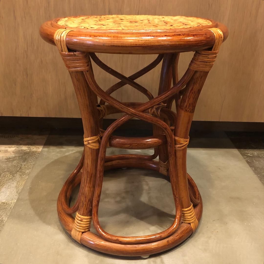 【ラタン】 円形スツール 椅子　腰掛け　ラタンチェアー　アジアン雑貨