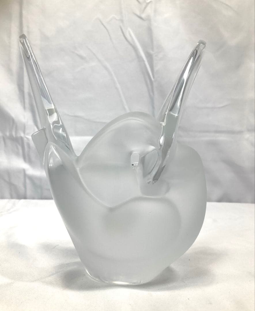 1182N9パ LALIQUE ラリック 白鳥モチーフ 花瓶 花びん