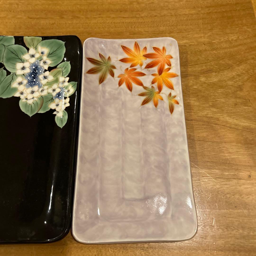 京焼 清水焼　陶葊 陶あん とうあん作　四季花　長皿揃え　希少