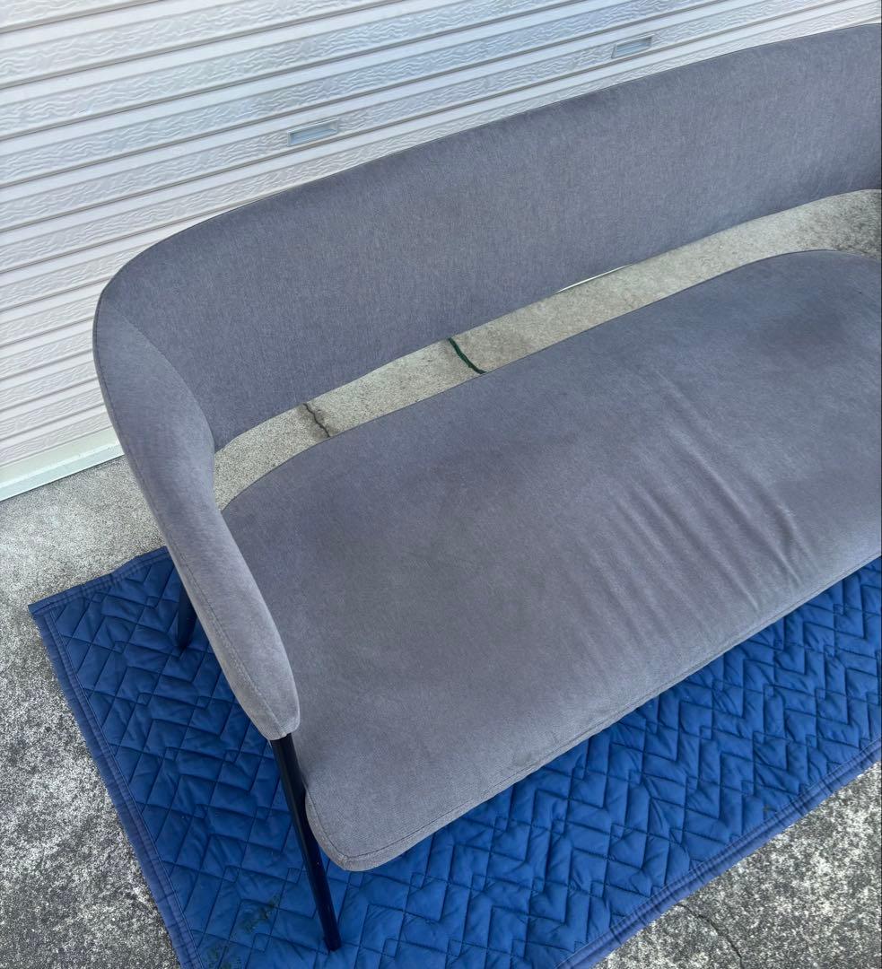 設置込★背もたれ付きダイニングベンチ★ソファ★グレー★ベンチ★ニトリ