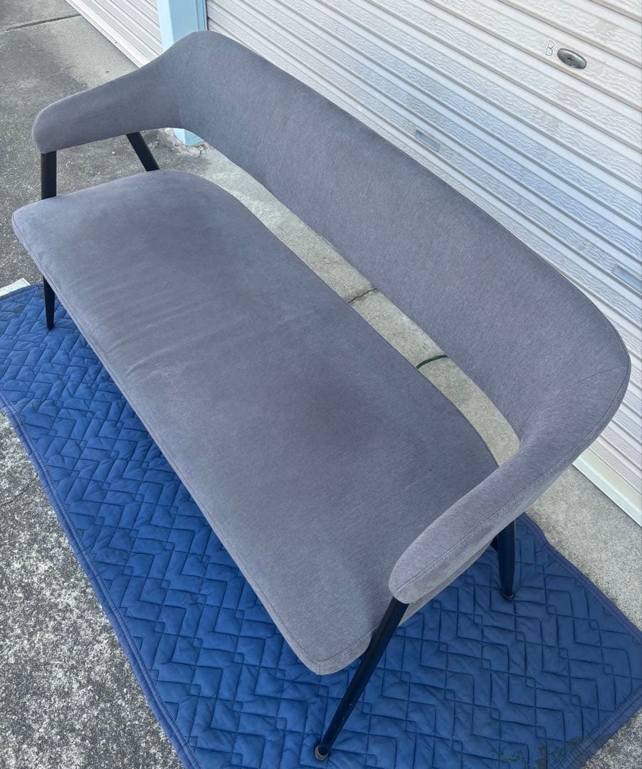 設置込★背もたれ付きダイニングベンチ★ソファ★グレー★ベンチ★ニトリ