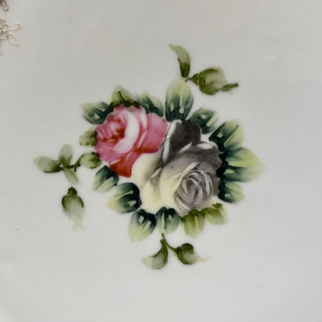 アンティーク　初期オールドノリタケ　金彩＆薔薇　華やかなジュエルプレート⁂稀少品