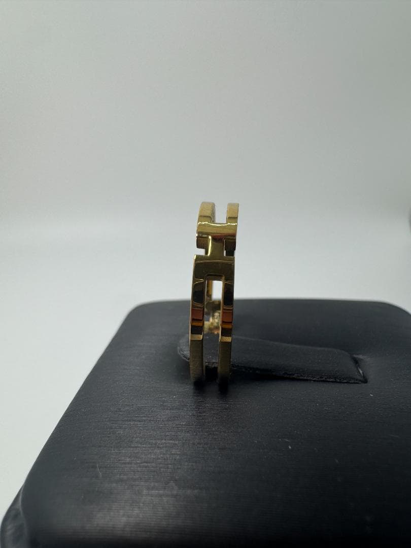 《日本製18金》K18ゴールドオープンリング モダンデザイン2.34g 9号