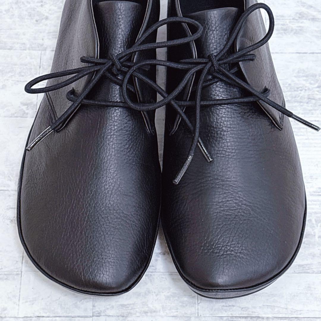 極美品✨カンペール ライトニナ 40 25cm 黒 シボ革 レースアップ ブーツ