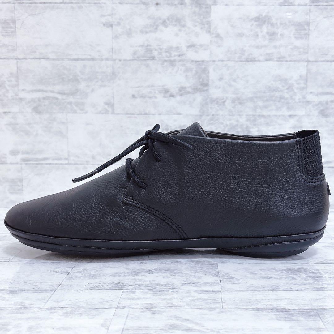 極美品✨カンペール ライトニナ 40 25cm 黒 シボ革 レースアップ ブーツ