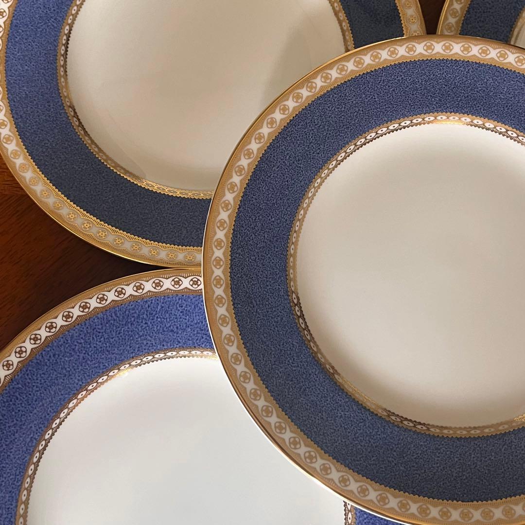 【黒壺美品】英国製　ウェッジウッド★ユーランダーパウダーブルー★ケーキ皿　5枚