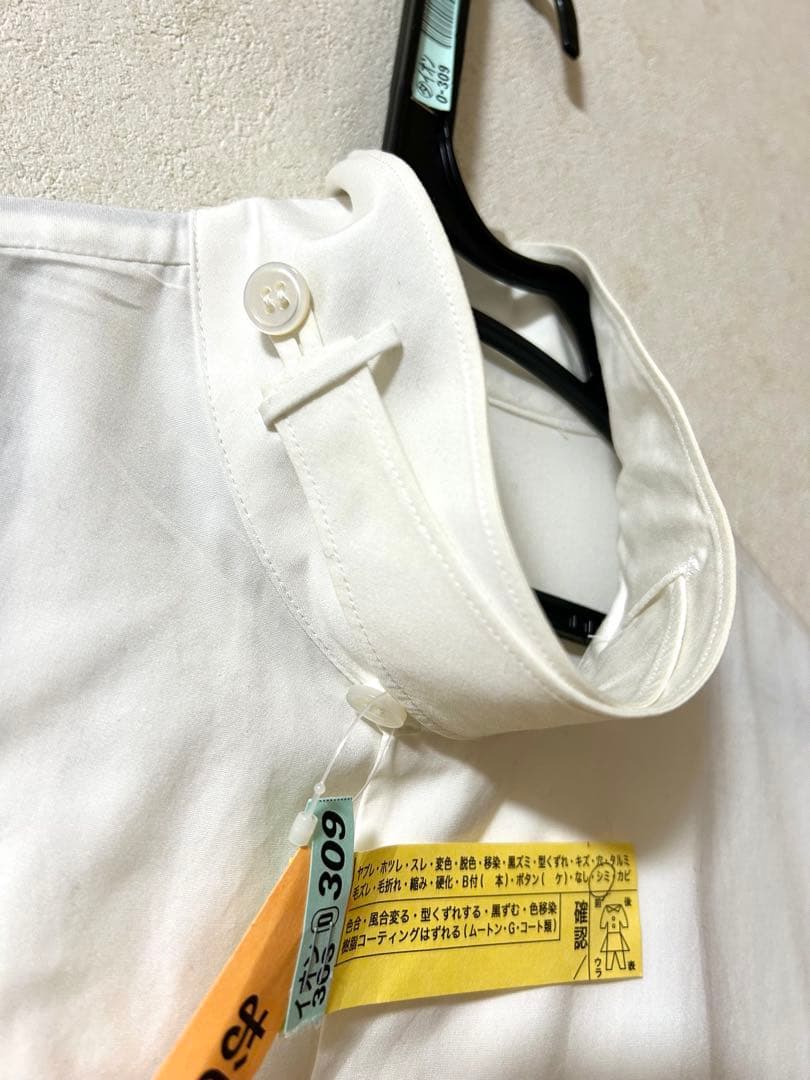 yohji yamamoto ホワイトボタン付きスタンドカラーシャツ