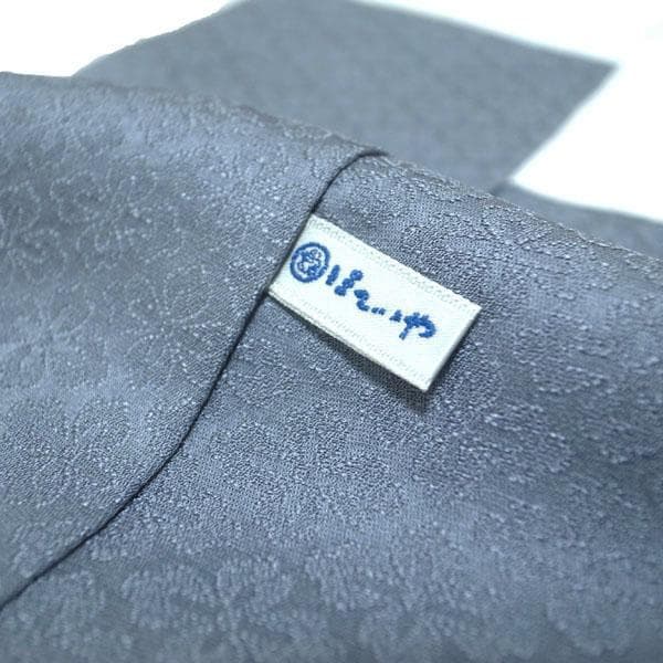 色無地 付下げ 付け下げ 着物 袷 グレー 地紋 裄68 Ｍ 中古 sn1516