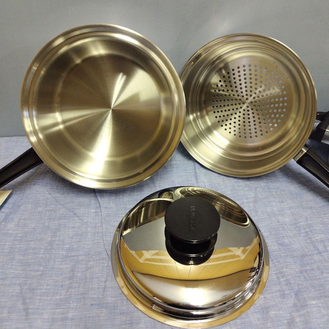 WANSCOL ステンレス鋼 鍋・フライパンセット 袋付き　C948