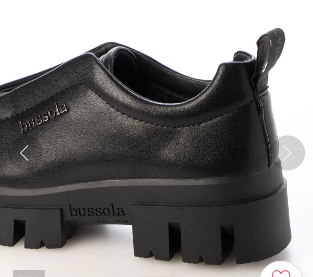 bussola ブソラ撥水厚底スリッポンシューズ （ブラック）本革