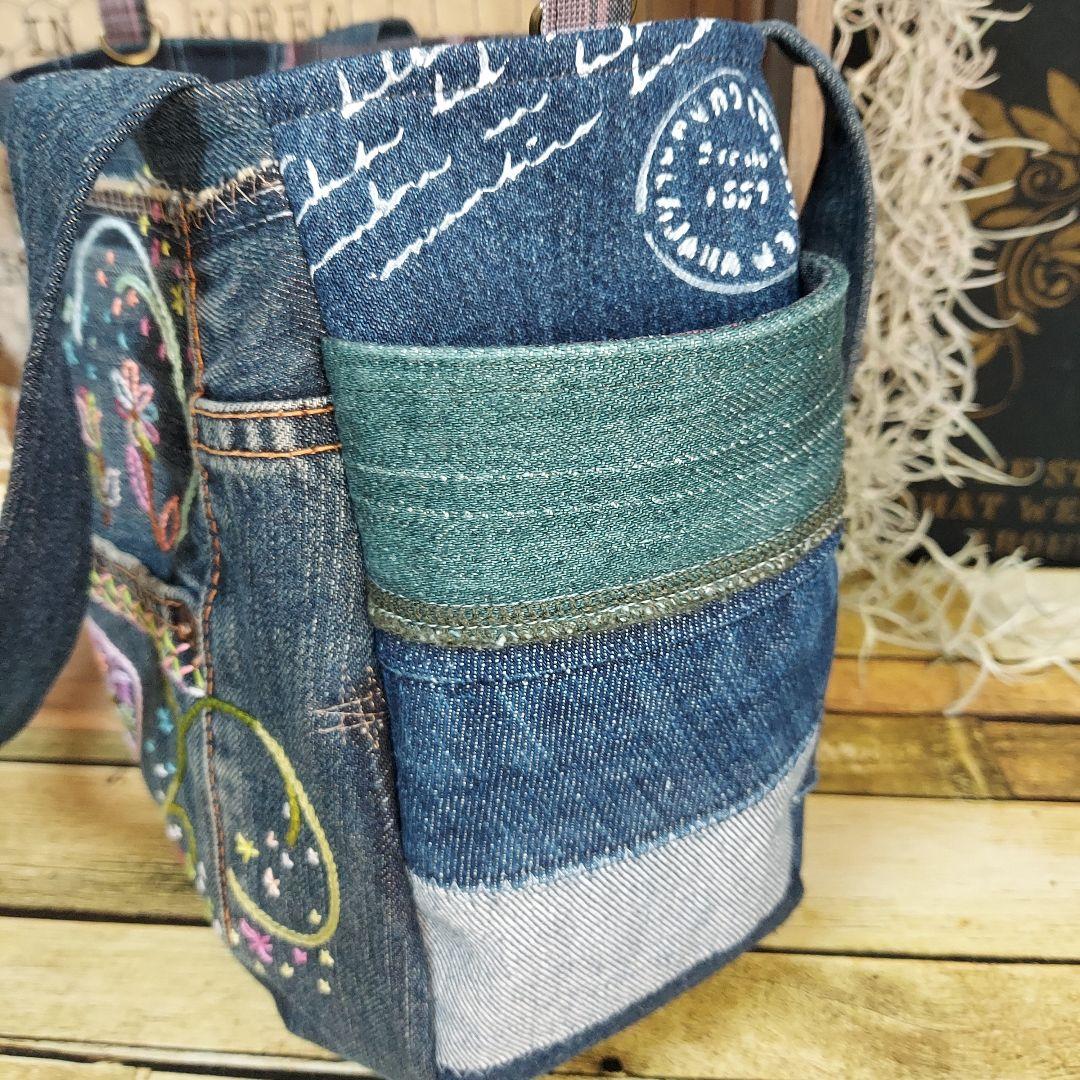 【ほたる】刺繍デニムバック　No.675　　&　ショルダーベルト