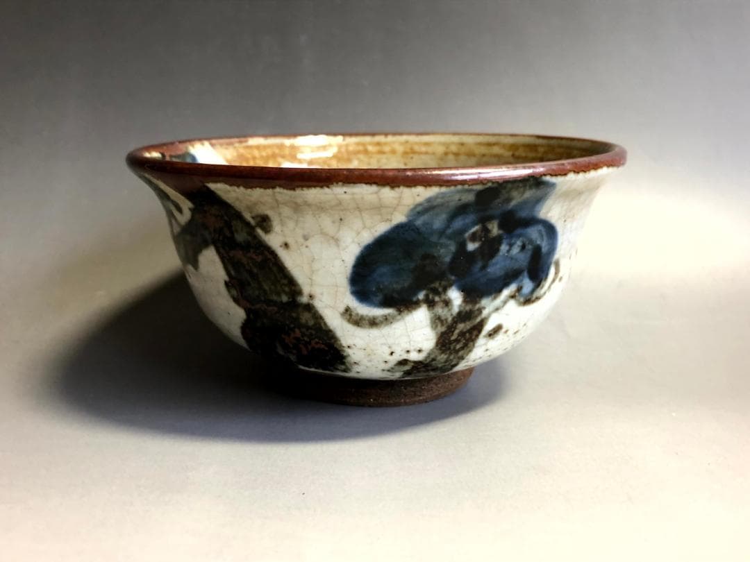 茶碗■清水六兵衛 松絵 ニュウ有 お茶道具 古美術 時代物 骨董品■