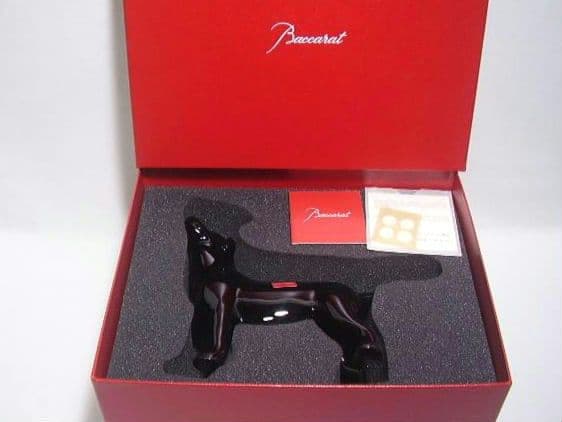 バカラ 希少 ラブラドールレトリバー犬 フィギュリン置物 ブラック 黒