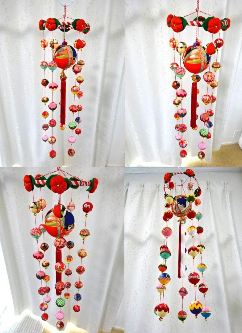 【1】縁起の良い　柳川さげもん　木目込み鞠　吊るし飾り　ハンドメイド　ひな祭り