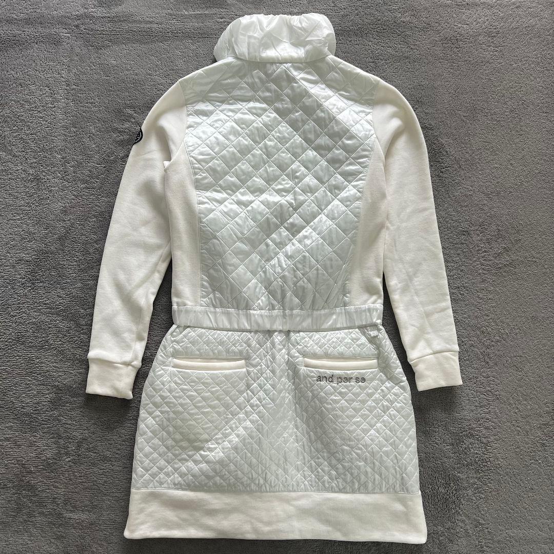 and per se アンパスィ　中綿　ワンピース　ロング　Aライン　長袖　M
